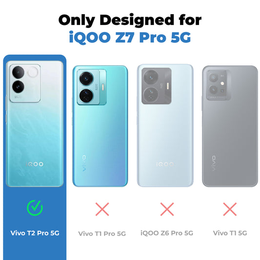 Silicone Frame Transparent Hard Back Cover for iQOO Z7 Pro 5G