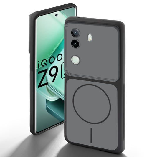 Dual Tone Silicone Back Cover Case With Metal Like Buttons For iQOO Z9s 5G