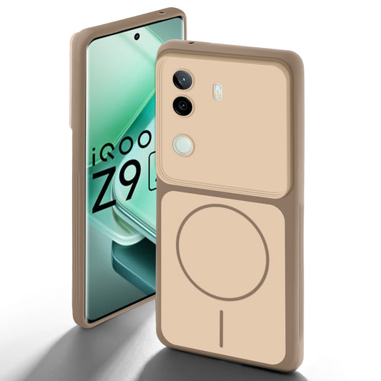 Dual Tone Silicone Back Cover Case With Metal Like Buttons For iQOO Z9s 5G