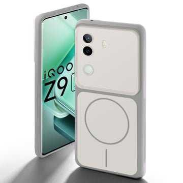 Dual Tone Silicone Back Cover Case With Metal Like Buttons For iQOO Z9s 5G
