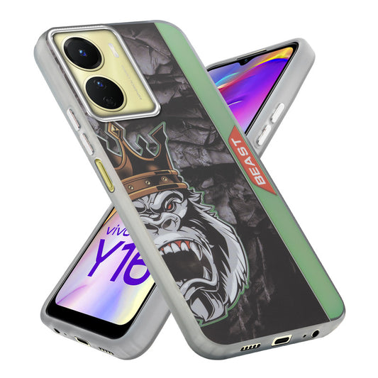 Beast Mode Animal Printed Back Case For Vivo Y16 With Hard Back & Glow Effect