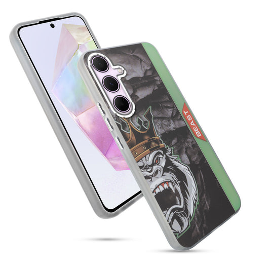 Beast Mode Animal Printed Back Case For Samsung A35 5G With Hard Back & Glow Effect