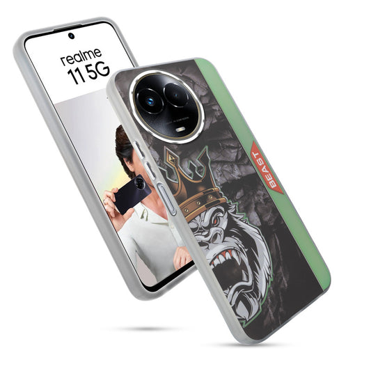 Beast Mode Animal Printed Back Case For Realme 11 5G With Hard Back & Glow Effect