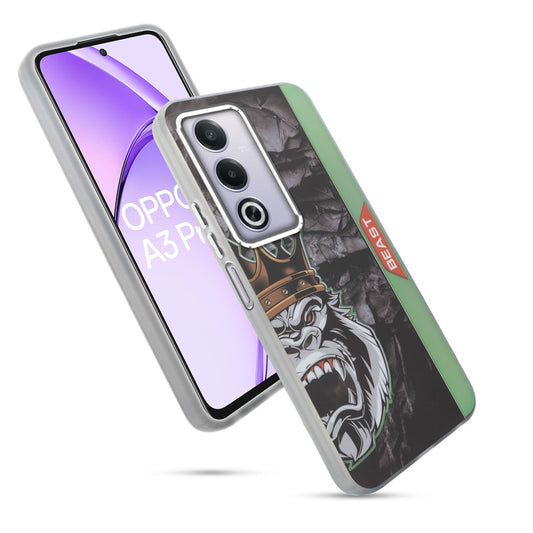 Beast Mode Animal Printed Back Case For Oppo A3 Pro 5G With Hard Back & Glow Effect
