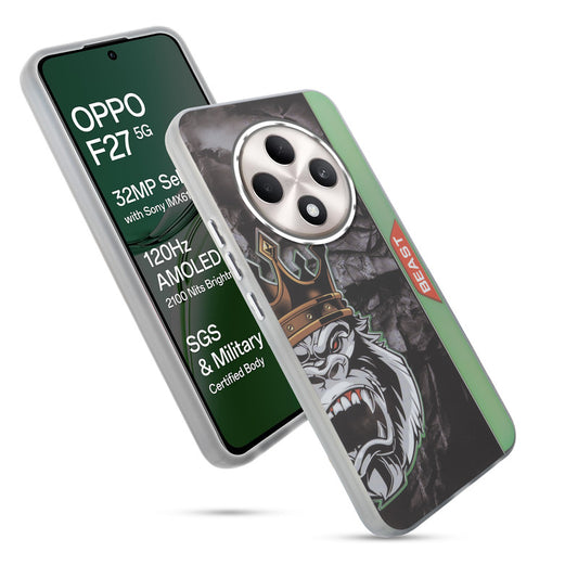 Beast Mode Animal Printed Back Case For Oppo F27 5G With Hard Back & Glow Effect
