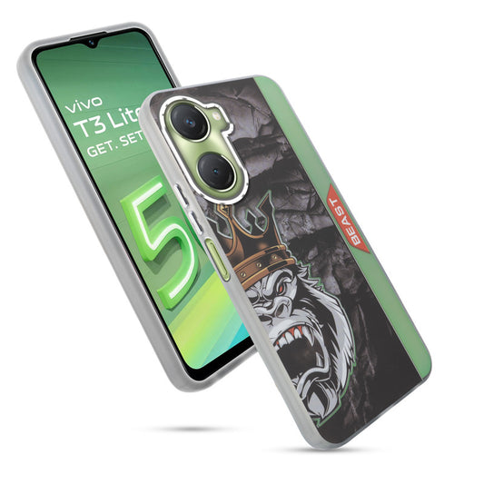 Beast Mode Animal Printed Back Case For Vivo T3 Lite 5G With Hard Back & Glow Effect