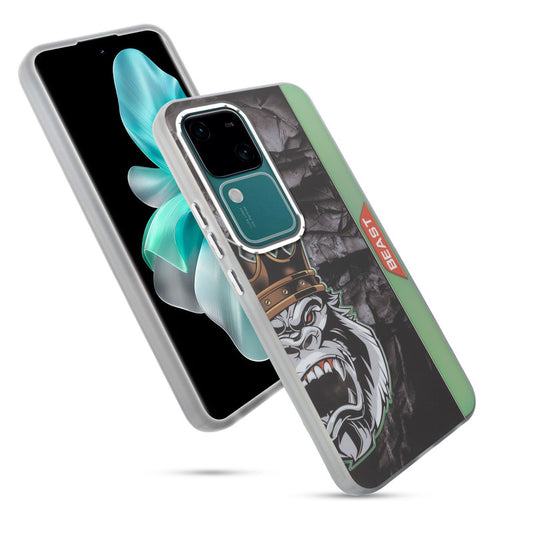 Beast Mode Animal Printed Back Case For Vivo V30 5G With Hard Back & Glow Effect