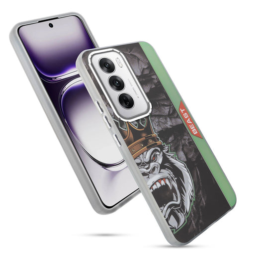 Beast Mode Animal Printed Back Case For Oppo Reno 12 5G With Hard Back & Glow Effect