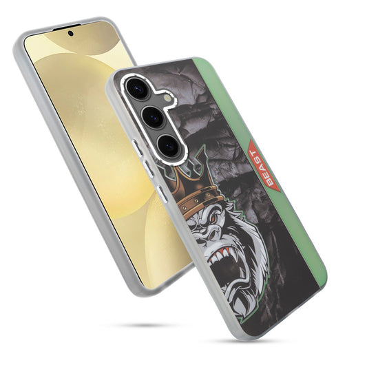 Beast Mode Animal Printed Back Case For Samsung S25 5G With Hard Back & Glow Effect