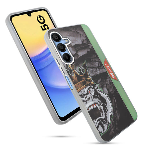 Beast Mode Animal Printed Back Case For Samsung A15 5G With Hard Back & Glow Effect