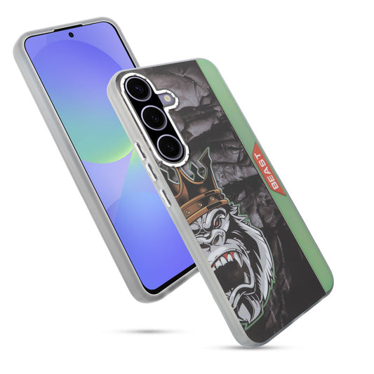Beast Mode Animal Printed Back Case For Samsung A36 5G With Hard Back & Glow Effect