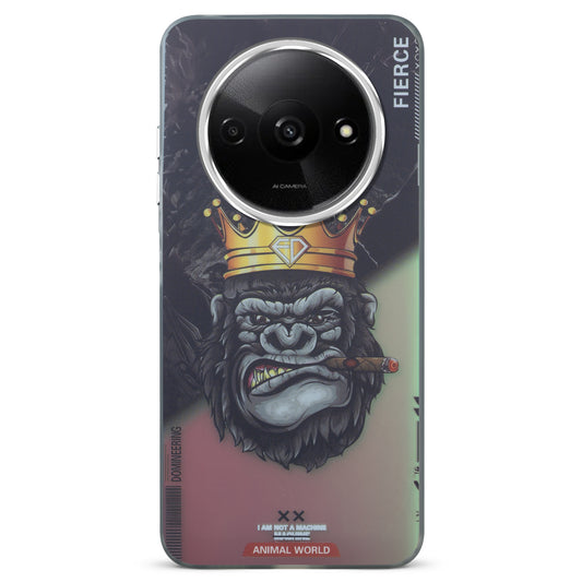 Night Glow & Shiny Hard Phone Cover with Silver Camera Ring For Redmi A3 2024