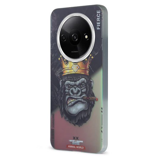 Night Glow & Shiny Hard Phone Cover with Silver Camera Ring For Redmi A3 2024