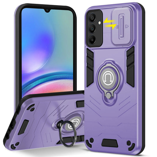 Ultra Rugged Armor Case with Rotating Ring Holder & Shutter Camera Protection Back Case For Samsung A05s