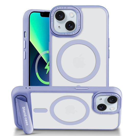 Semi-Transparent Hard Back & MagSafe Compatible With Kickstand Back Case For Apple iPhone 13