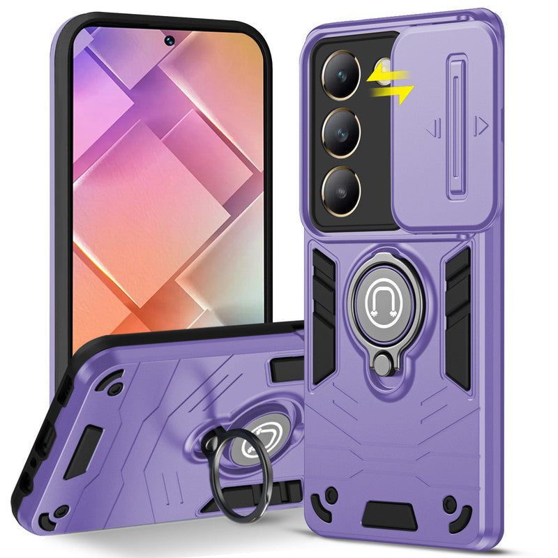 Ultra Rugged Case with Rotating Ring Holder Back Case For Vivo Y200e 5G