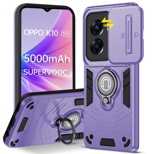 Ultra Rugged Armor Case with Rotating Ring Holder & Shutter Camera Protection Back Case For Oppo K10 5G