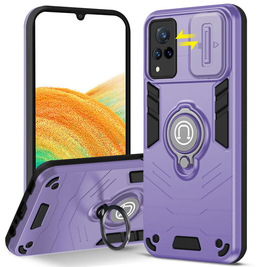 Ultra Rugged Armor Case with Rotating Ring Holder & Shutter Camera Protection Back Case For Samsung A33 5G