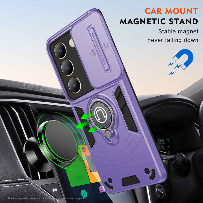 Ultra Rugged Case with Rotating Ring Holder Back Case For Vivo Y200e 5G
