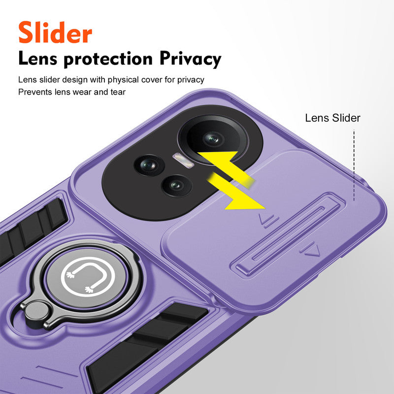 Ultra Rugged Case with Rotating Ring Holder Back Case For Oppo Reno 10 5G