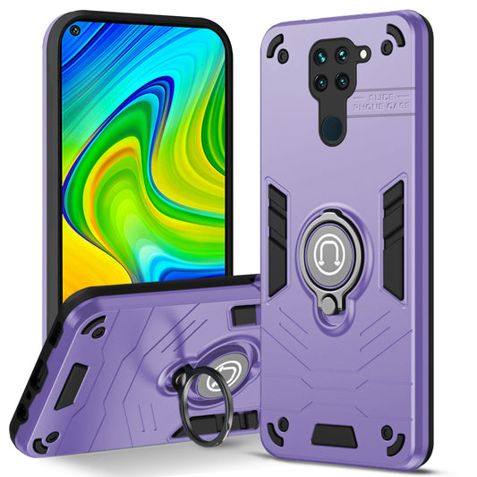 Ultra Rugged Armor Case with Rotating Ring Holder Back Case For Redmi Note 9