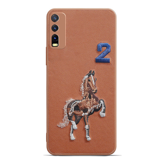 Premium Leather with Exquisite Embroidery for Vivo Y20