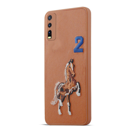 Premium Leather with Exquisite Embroidery for Vivo Y20