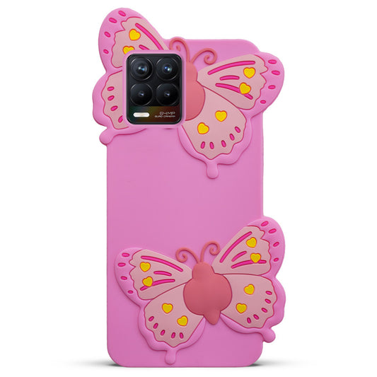 3D Vibrant Butterfly Silicone Phone Case For Realme 8 4G