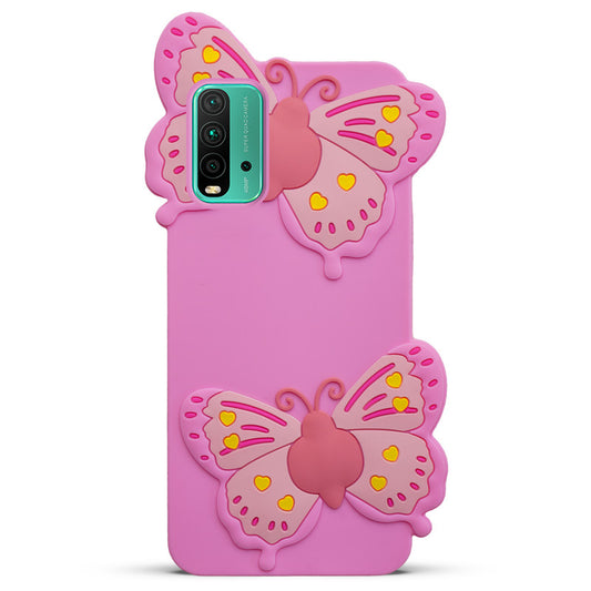 3D Vibrant Butterfly Silicone Phone Case For Redmi 9 Power