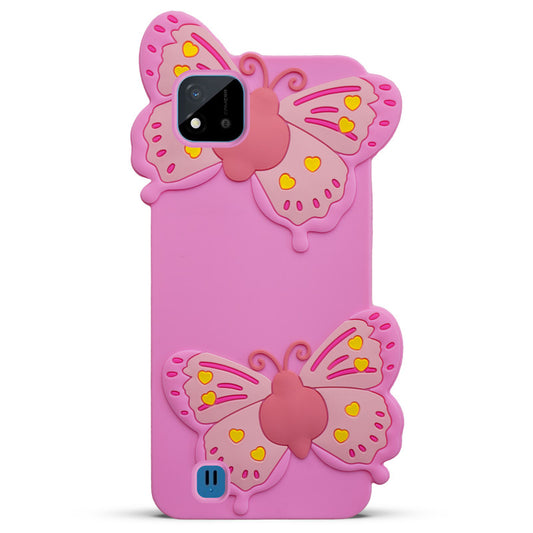 3D Vibrant Butterfly Silicone Phone Case For Realme C20