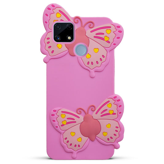 3D Vibrant Butterfly Silicone Phone Case For Realme C25