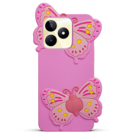 3D Vibrant Butterfly Silicone Phone Case For Realme C53