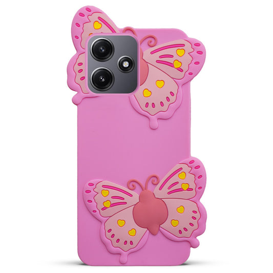 3D Vibrant Butterfly Silicone Phone Case For Redmi 12 5G