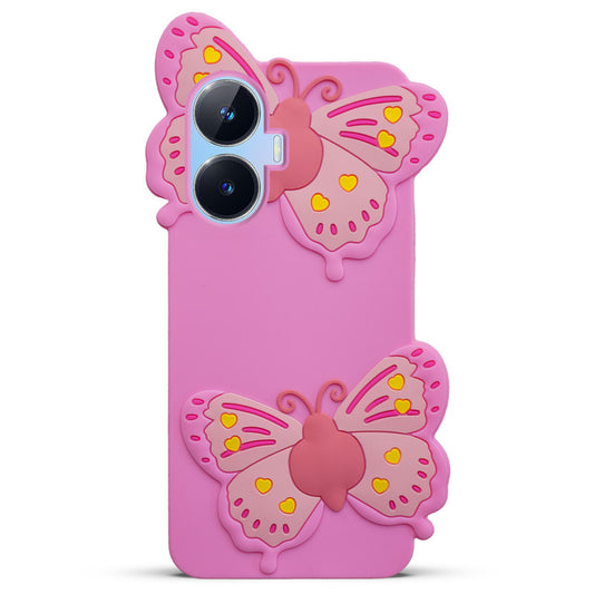 3D Vibrant Butterfly Silicone Phone Case For Realme C55