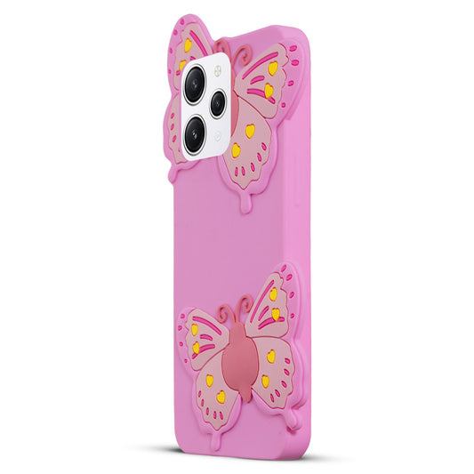 3D Vibrant Butterfly Silicone Phone Case For Redmi 12 4G