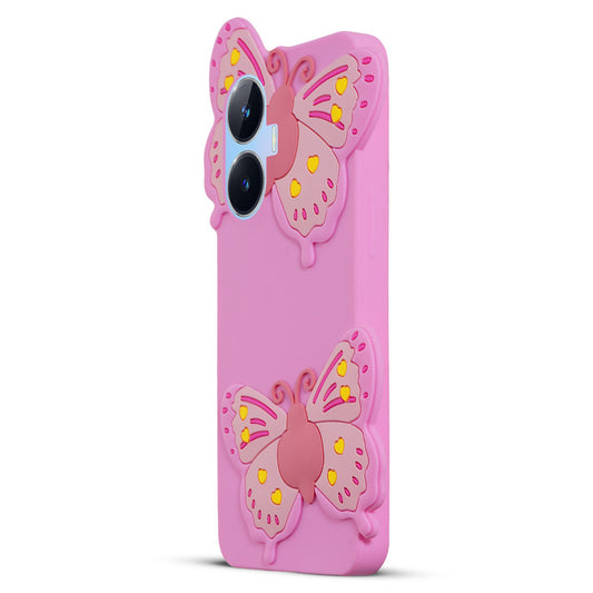 3D Vibrant Butterfly Silicone Phone Case For Realme C55