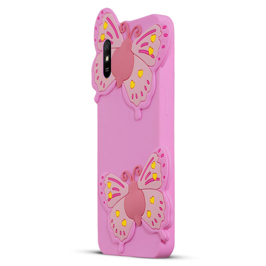 3D Vibrant Butterfly Silicone Phone Case For Redmi 9A