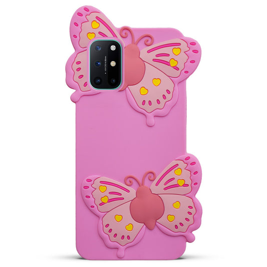 3D Vibrant Butterfly Silicone Phone Case For OnePlus-9R-5G