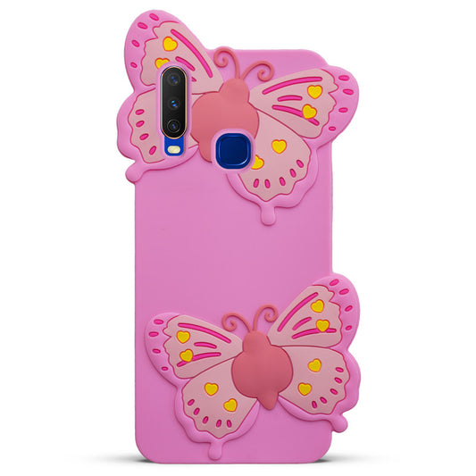 3D Vibrant Butterfly Silicone Phone Case For Vivo Y15