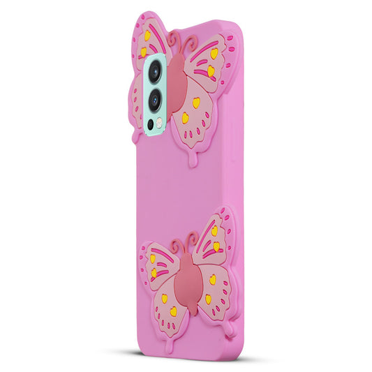 3D Vibrant Butterfly Silicone Phone Case For OnePlus Nord 2 5G