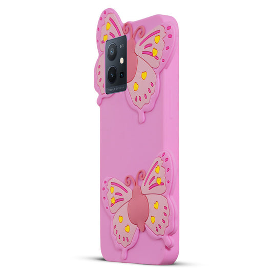 3D Vibrant Butterfly Silicone Phone Case For Vivo T1 5G