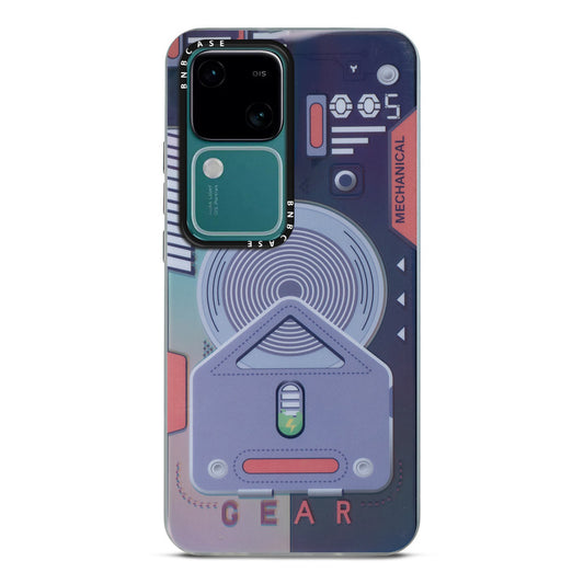 Colorful Reflective Circuit Prints Hard Back Protector Case For Vivo V30 5G