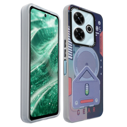 Colorful Reflective Circuit Prints Hard Back Protector Case For Poco M6 Plus 5G