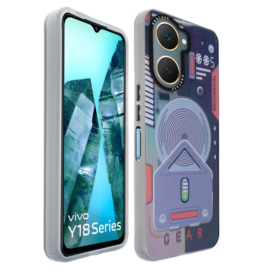 Colorful Reflective Circuit Prints Hard Back Protector Case For Vivo Y18