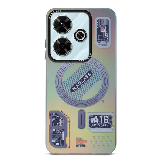 Colorful Reflective Circuit Prints Hard Back Protector Case For Redmi 13 5G