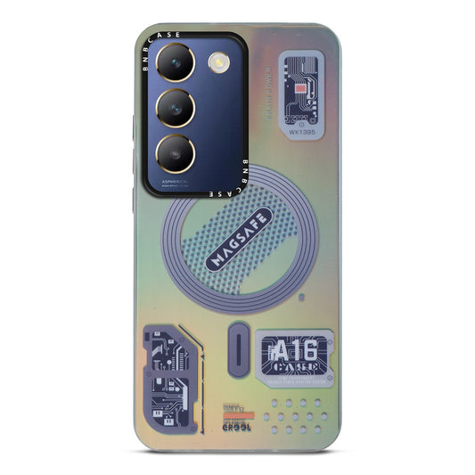 Colorful Reflective Circuit Prints Hard Back Protector Case For Vivo Y200e 5G