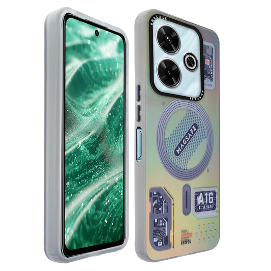 Colorful Reflective Circuit Prints Hard Back Protector Case For Poco M6 Plus 5G