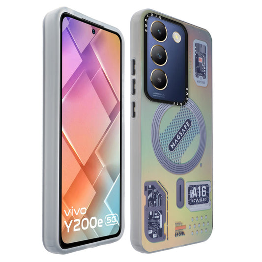 Colorful Reflective Circuit Prints Hard Back Protector Case For Vivo Y200e 5G