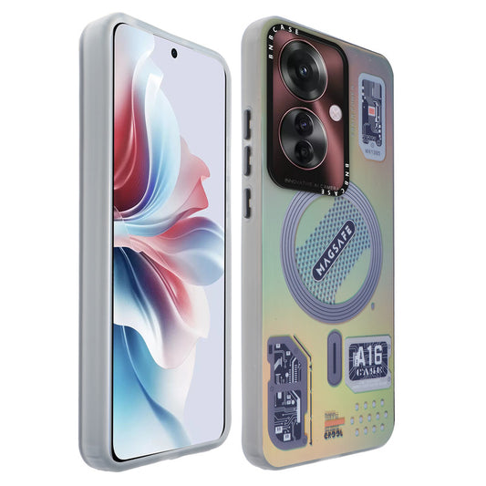 Colorful Reflective Circuit Prints Hard Back Protector Case For Oppo F25 Pro 5G