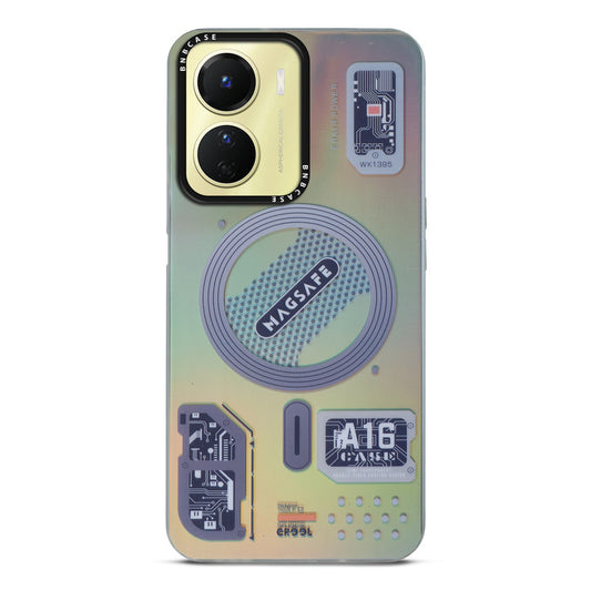 Colorful Reflective Circuit Prints Hard Back Protector Case For Vivo Y16